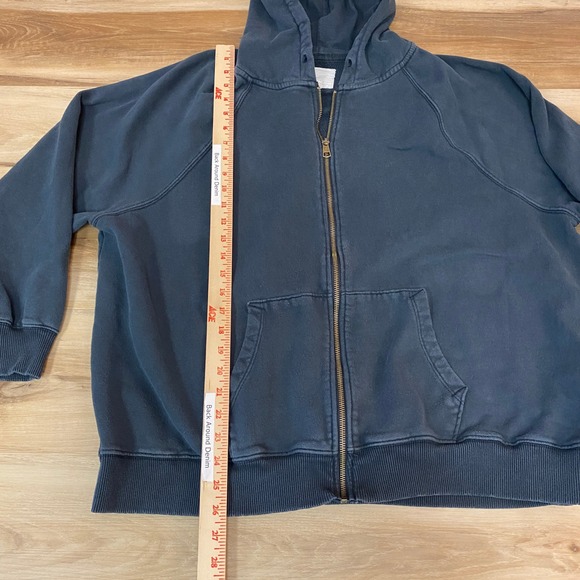 American Eagle Outfitters Womens Full Zip Hoodie Sweatshirt L/XL Gray Blue - Picture 6 of 10